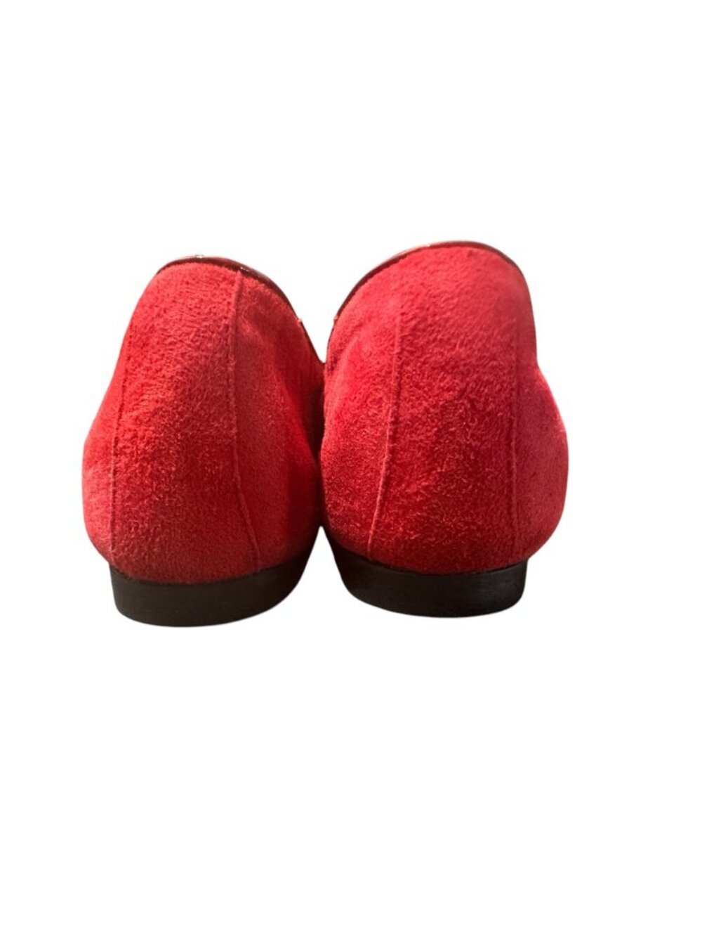 HEGOS Italy Real Suede Ballet Flat Loafers Womens 41 10 Red Bow Classic Preppy - Picture 11 of 14